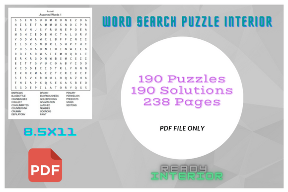 Assorted Word Search Puzzles Activity KD: A Digital Asset for Creators