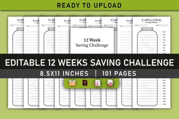 Master Your Finances with the Editable 12 Weeks Saving Challenge Book